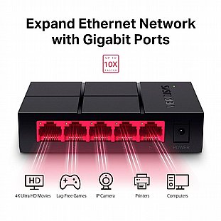 ��� ���� ��� ������ Mercusys MS105G �� 5 ������ Gigabit