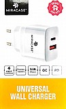 ראש מטען קיר בחיבור USB + TYPE C מבית Miracase מתאים לרוב המכשירים ובעוצמה 2.4A ראש מטען קיר בחיבור USB + TYPE C מבית Miracase מתאים לרוב המכשירים ובעוצמה 2.4A
